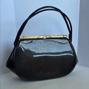 Vintage 1950’s brown patent leather Handbag